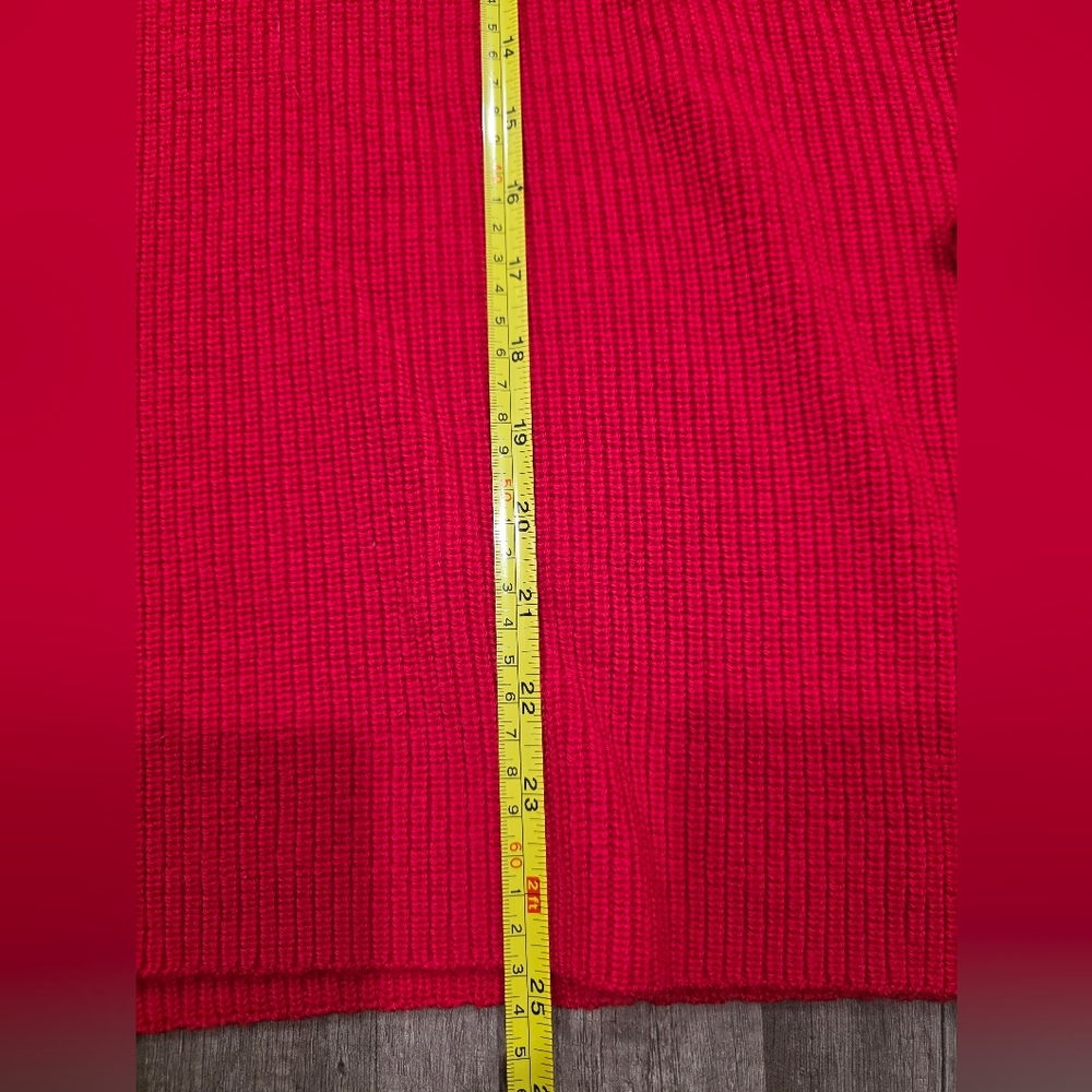Nwot EILEEN FISHER MERINO Women's Red Sweater Quiet Luxury Layering Revolve - Picture 9 of 11